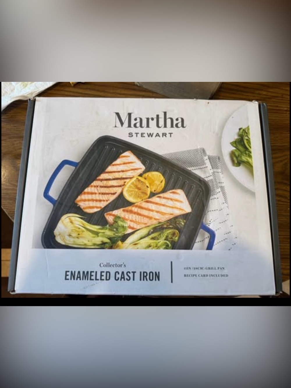 Martha Stewart Collector’s Enameled Cast Iron Grill Pan-NEW